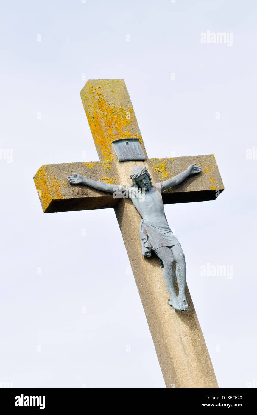 Jesus Christ crucified on cross Stock Photo