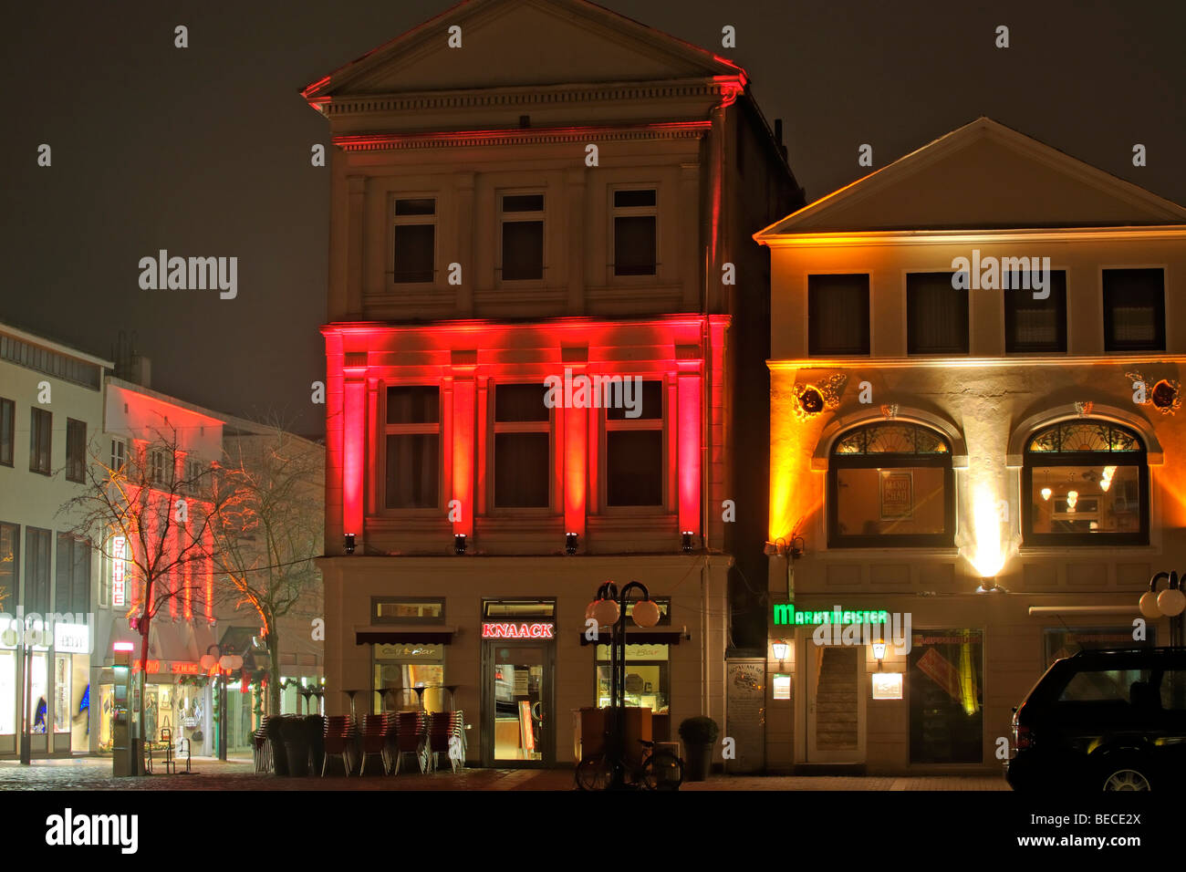 Christmas illumination, market square, Eutin, Schleswig-Holstein, Germany Stock Photo