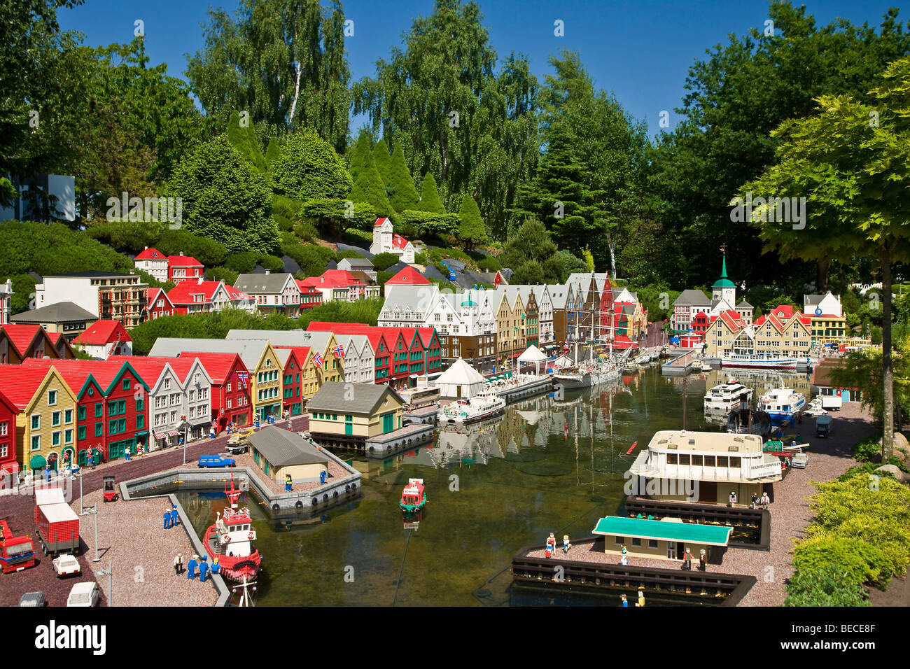 A Lego model of a Norwegian Fishing Village at the original Legoland in  Billund, Denmark Stock Photo - Alamy