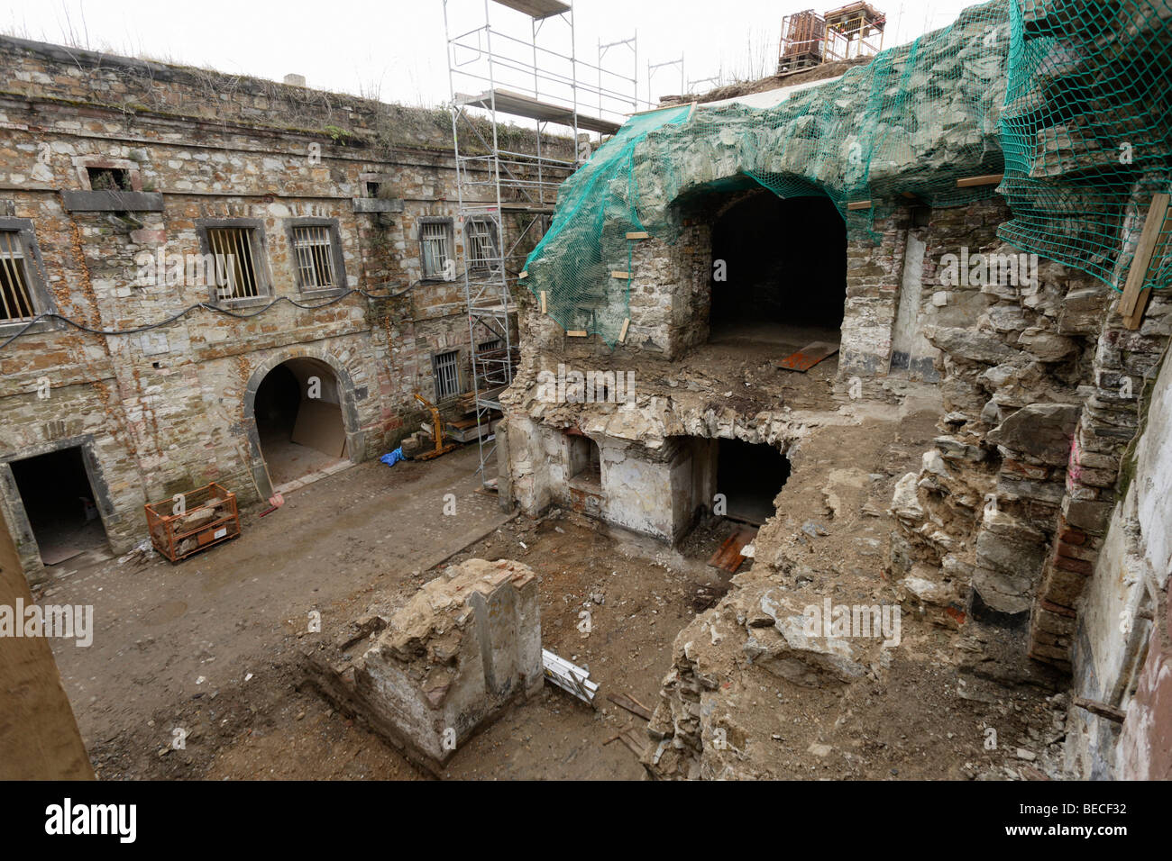 Restorations at the Festung Ehrenbreitstein fortress, Koblenz, Rhineland-Palatine, Germany, Europe Stock Photo