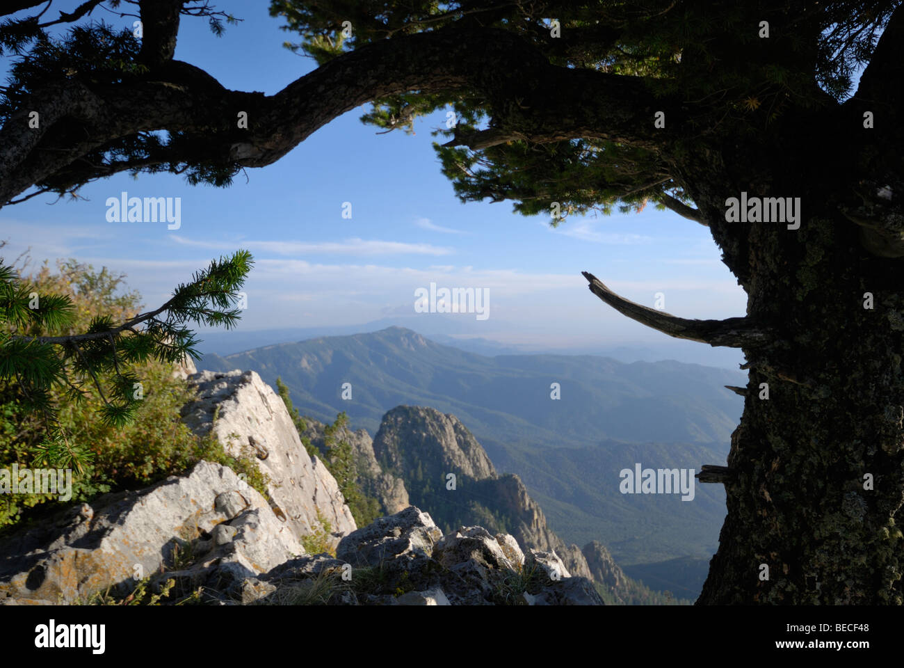 A view from Sandia Peak, Albuquerque, New Mexico, USA. Stock Photo