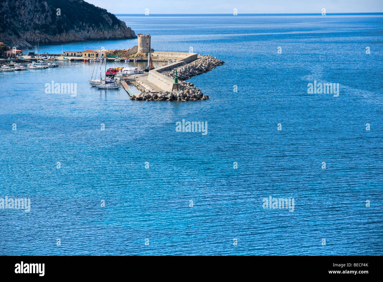 View of Marciana Marina, Isle of Elba, Livorno, Italy. Stock Photo