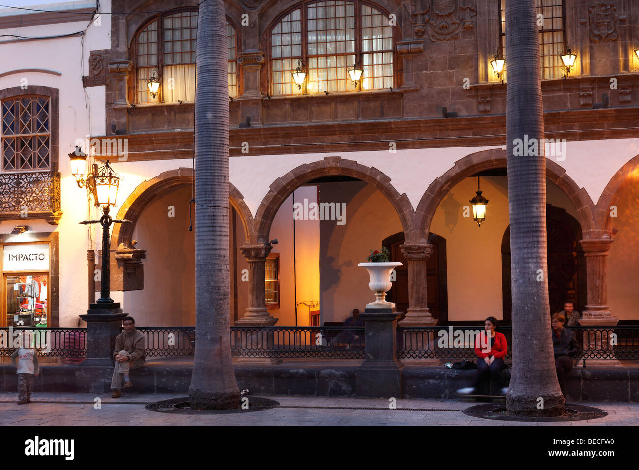 City Hall, Plaza España, Santa Cruz de la Palma, La Palma, Canary Islands, Spain Stock Photo