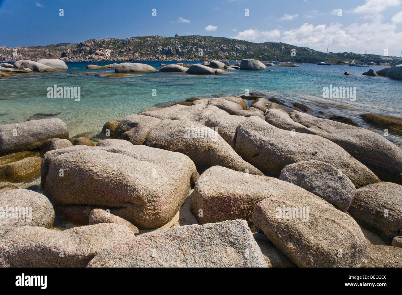 Granite rocks on the beach, Santa Teresa di Gallura, Gallura region, Sardinia, Italy Stock Photo