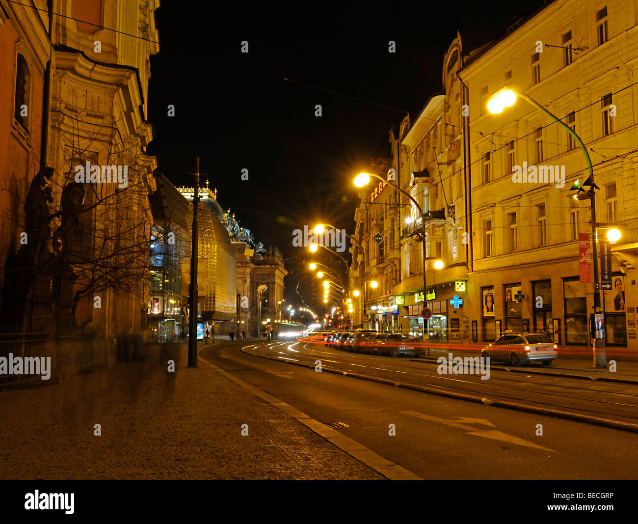 Streetscape, Prague, Czech Republic, Europe Stock Photo
