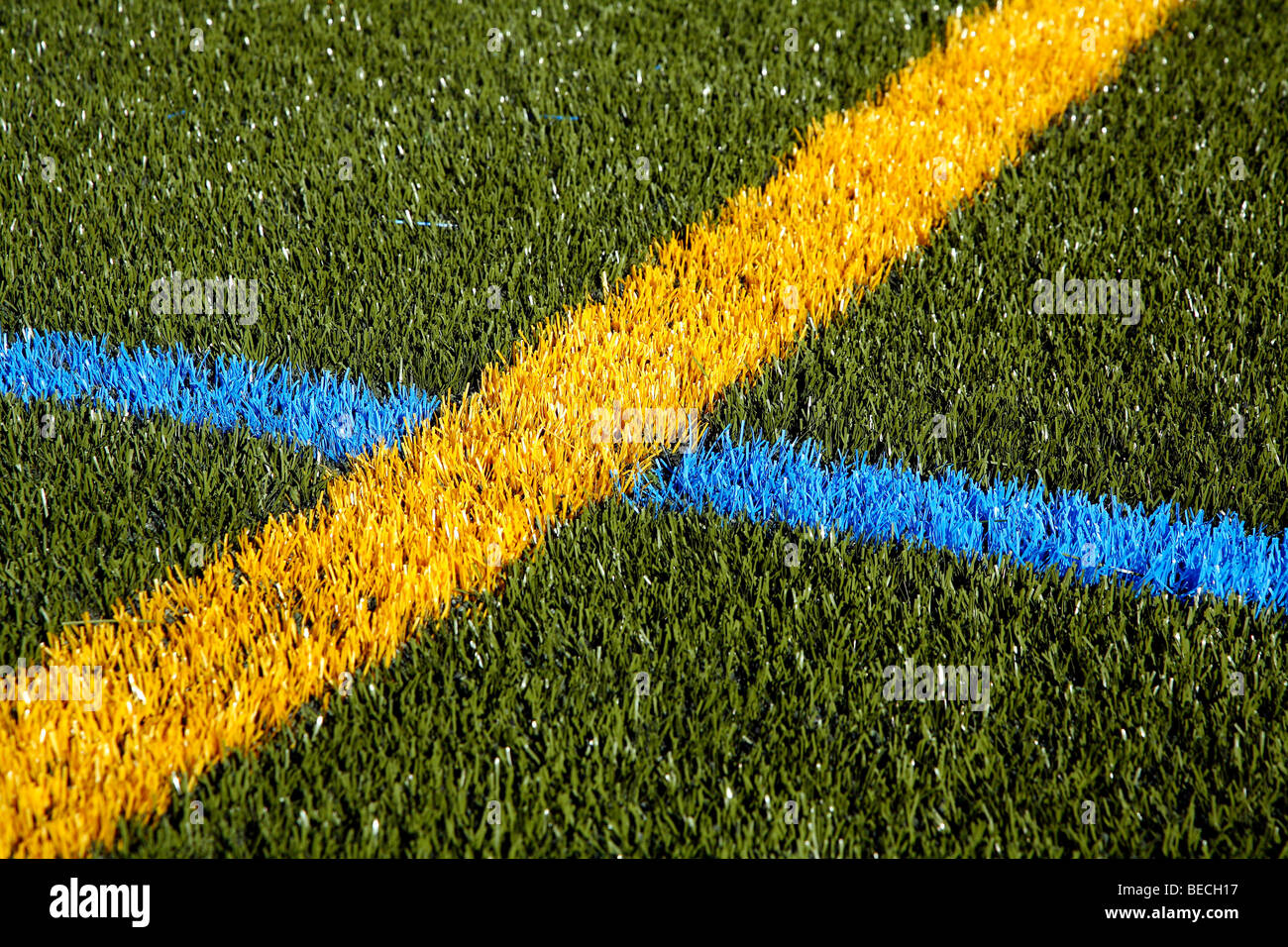 Pitch with artificial turf Stock Photo