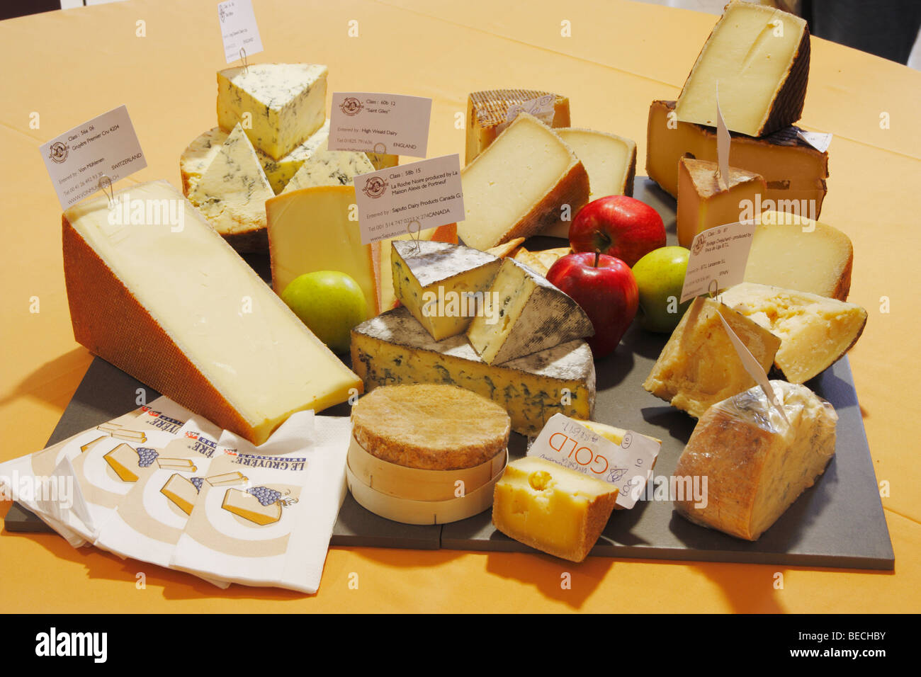 Medal winning cheeses at the World cheese awards 2009 in Las Palmas, Gran Canaria Stock Photo