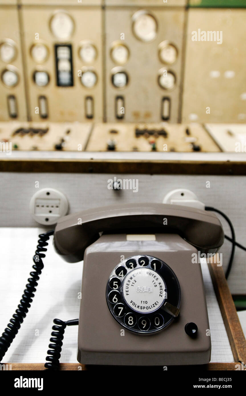 Telephone from the German Democratic Republic, museum power plant Plessa, Energie-Route Lausitzer Industriekultur, energy route Stock Photo