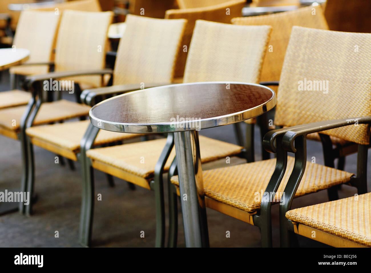 Table with group of chairs hi-res stock photography and images - Alamy