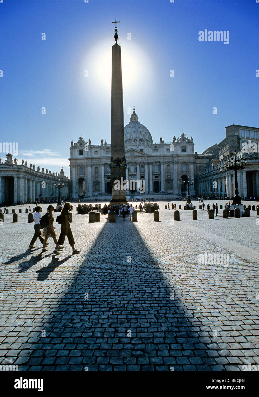 St. Peter's Basilica, Basilica di San Pietro, obelisk, Saint Peter's Square, Piazza San Pietro, Vatican City, Rome, Latium, Ita Stock Photo