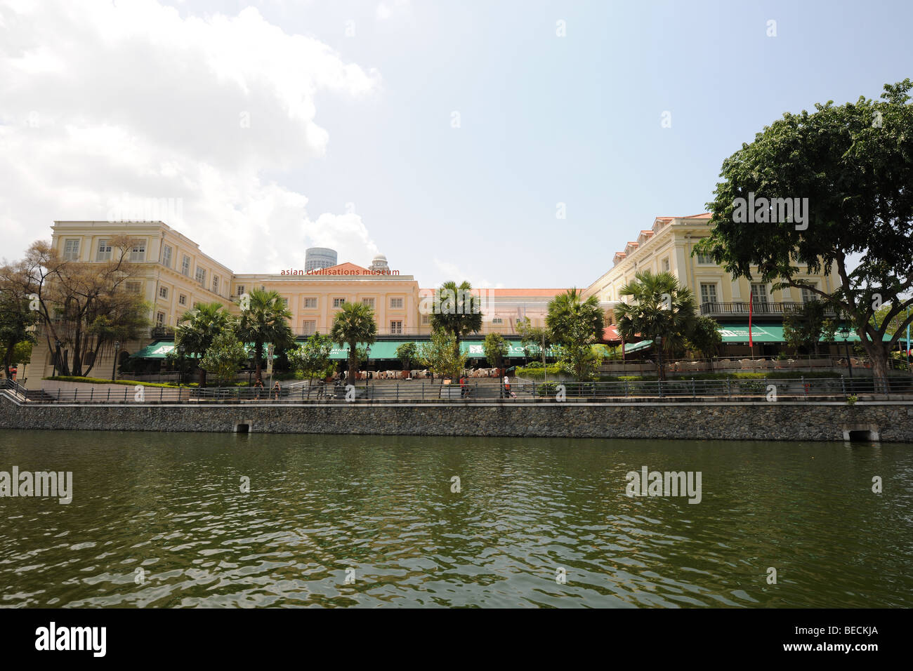 Asian Civilisations Museum from the Singapore River, Singapore Stock Photo