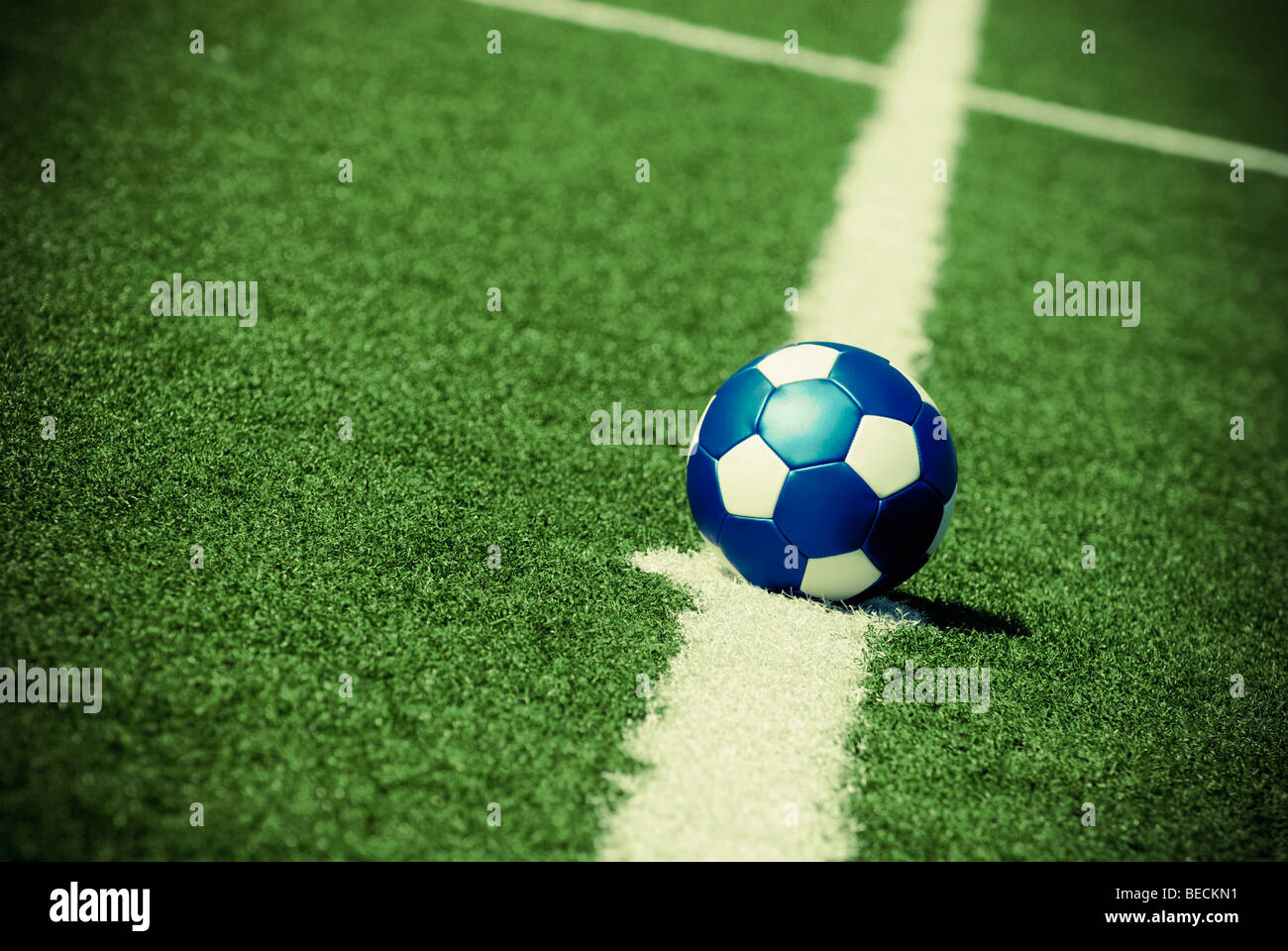 Soccer ball on the pitch Stock Photo Alamy