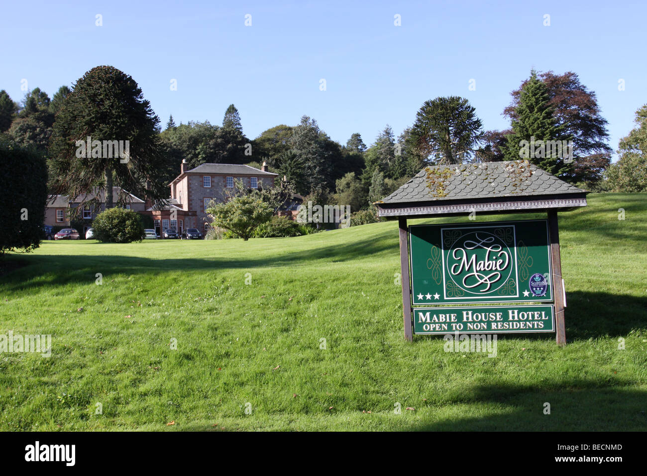 Exterior of Mabie House Hotel, Dumfries and Galloway, Scotland  September 2009 Stock Photo