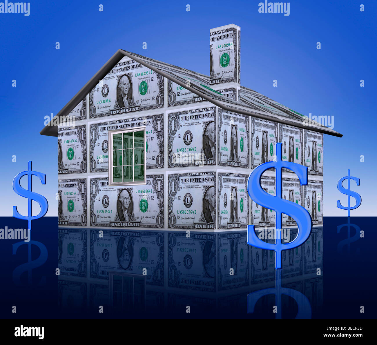 House made of banknotes Stock Photo