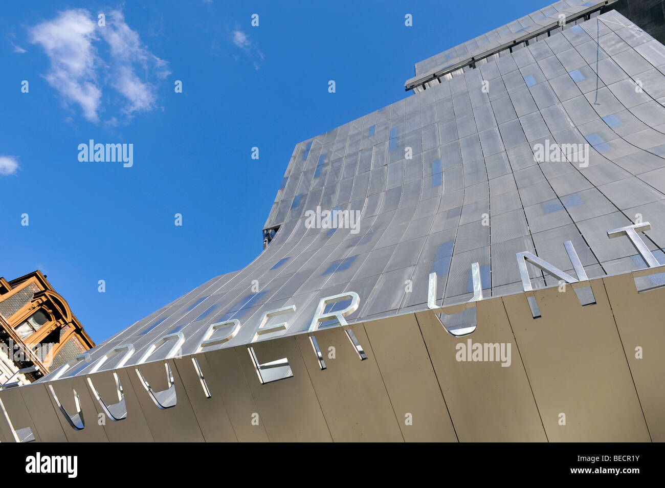 Close up detail of Cooper Union New Classroom Building, Greenwich Village, New York, NY, USA Stock Photo