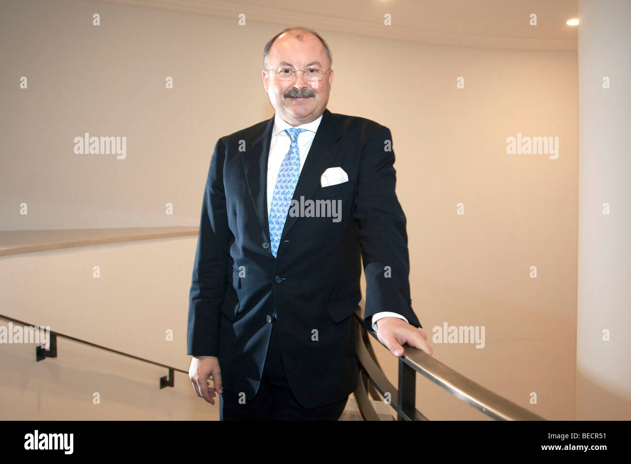 Hans H. Overdiek, Chief Executive Officer of Pfleiderer AG, during the financial statement press conference on 31.03.2009 in Mu Stock Photo