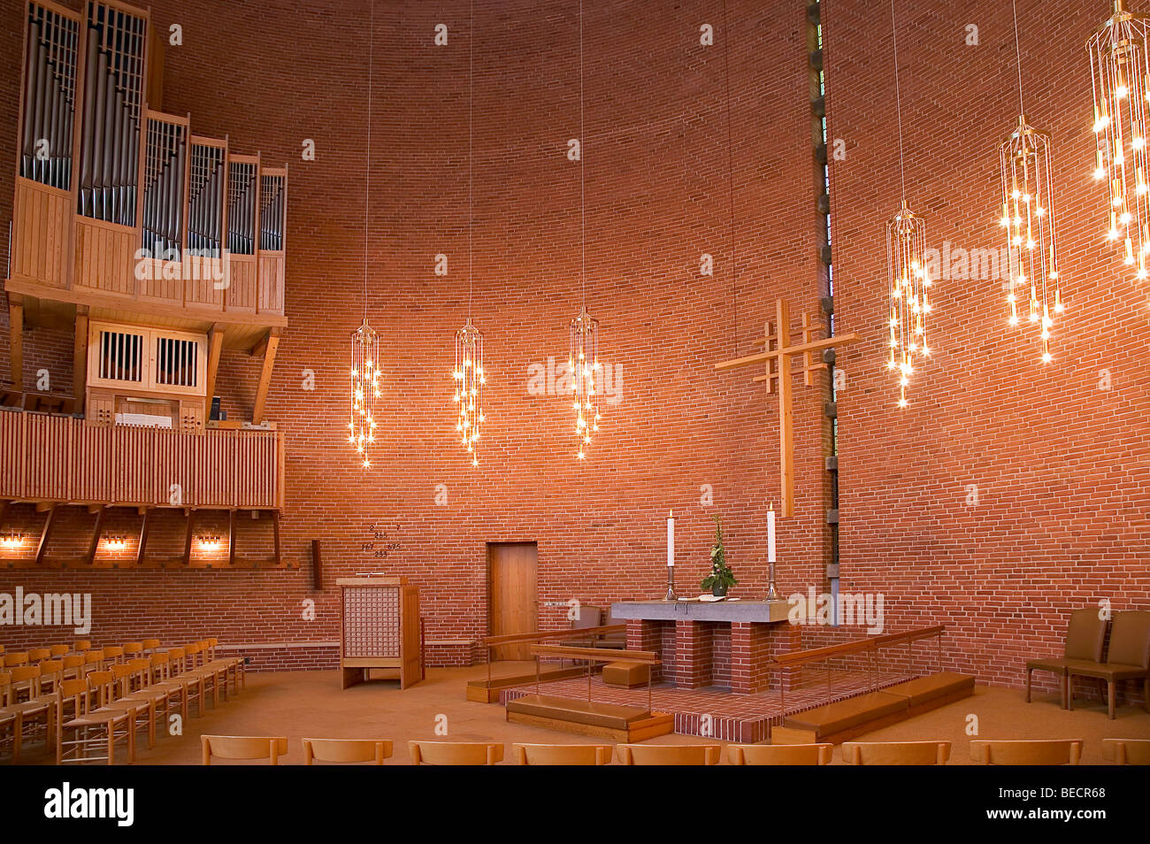 Interior of a modern church Stock Photo - Alamy