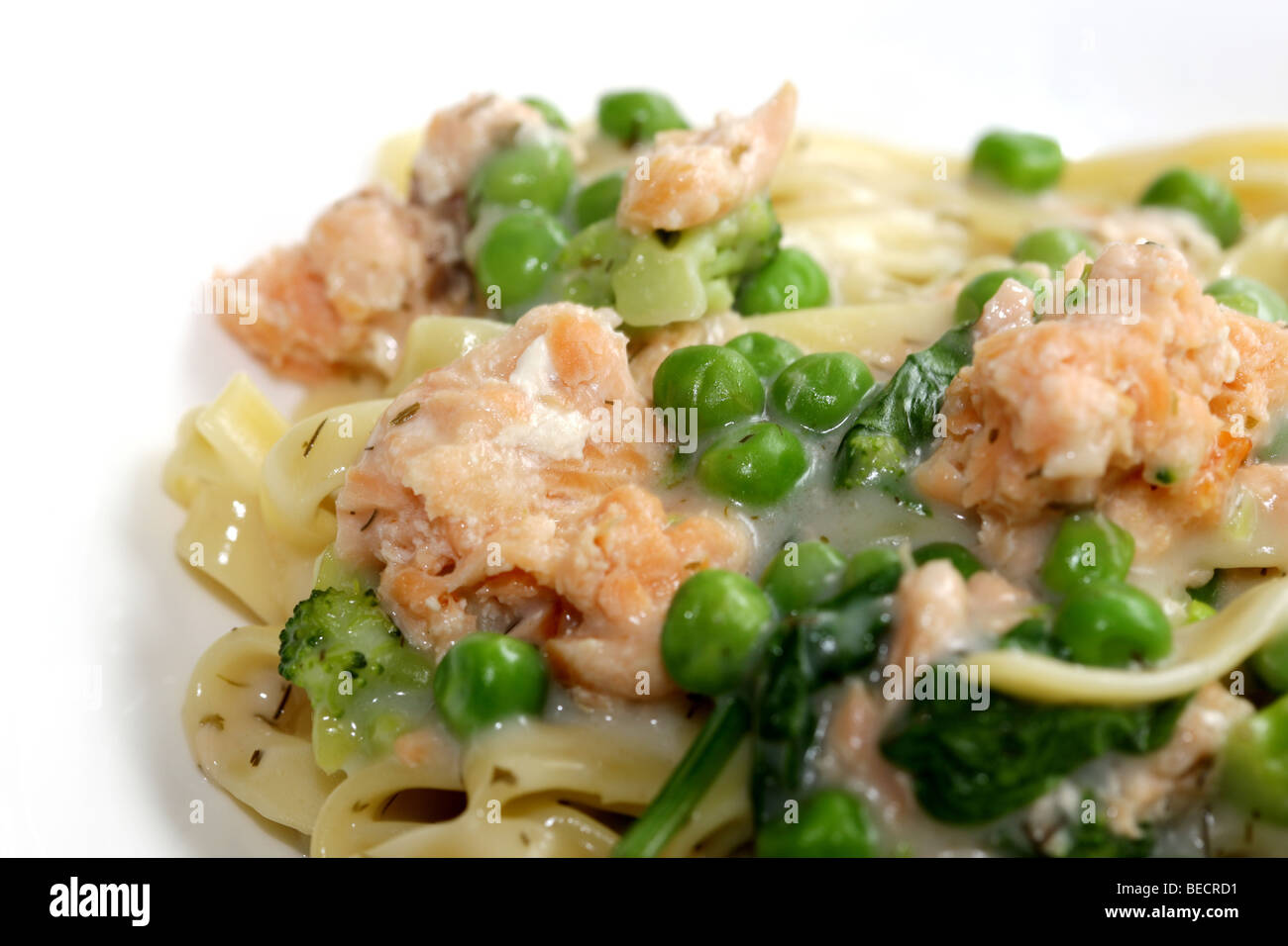 Italian Style Smoked Salmon With Tagliatelle Pasta And A Rich Creamy