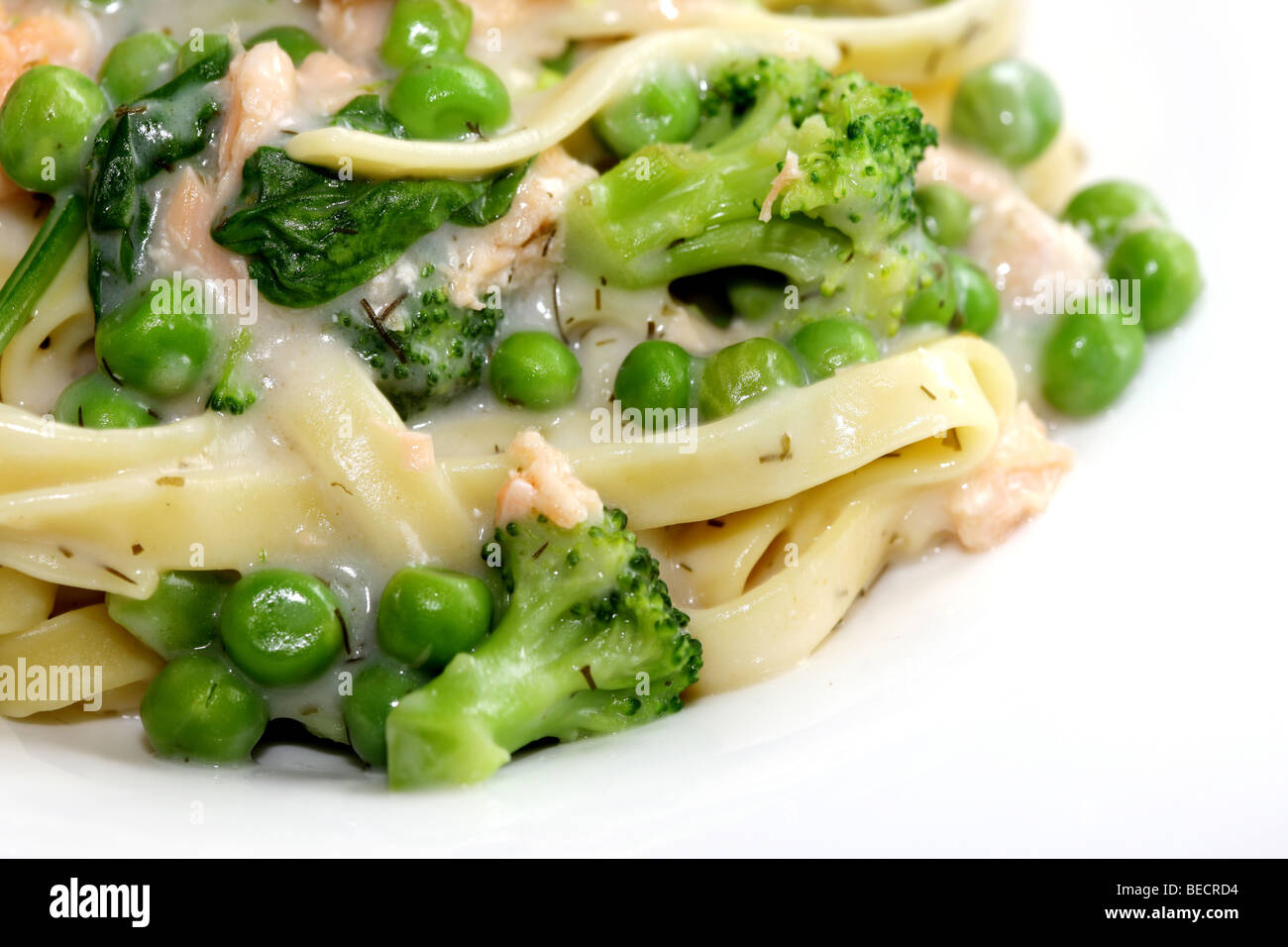Italian Style Smoked Salmon With Tagliatelle Pasta And A Rich Creamy