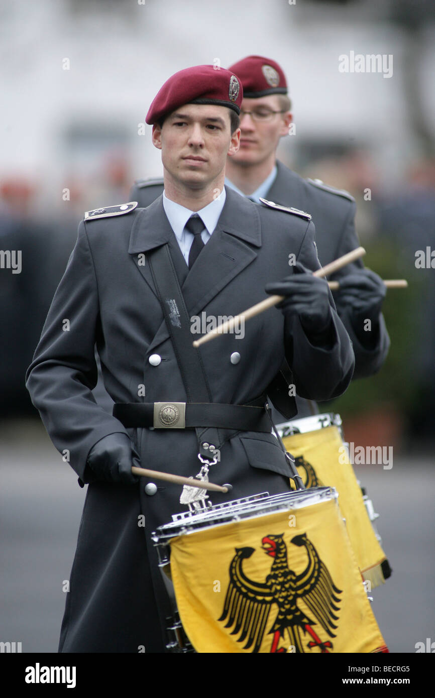 Bundeswehr, German armed forces, drummers, Koblenz, Rhineland-Palatinate, Germany, Europe Stock Photo