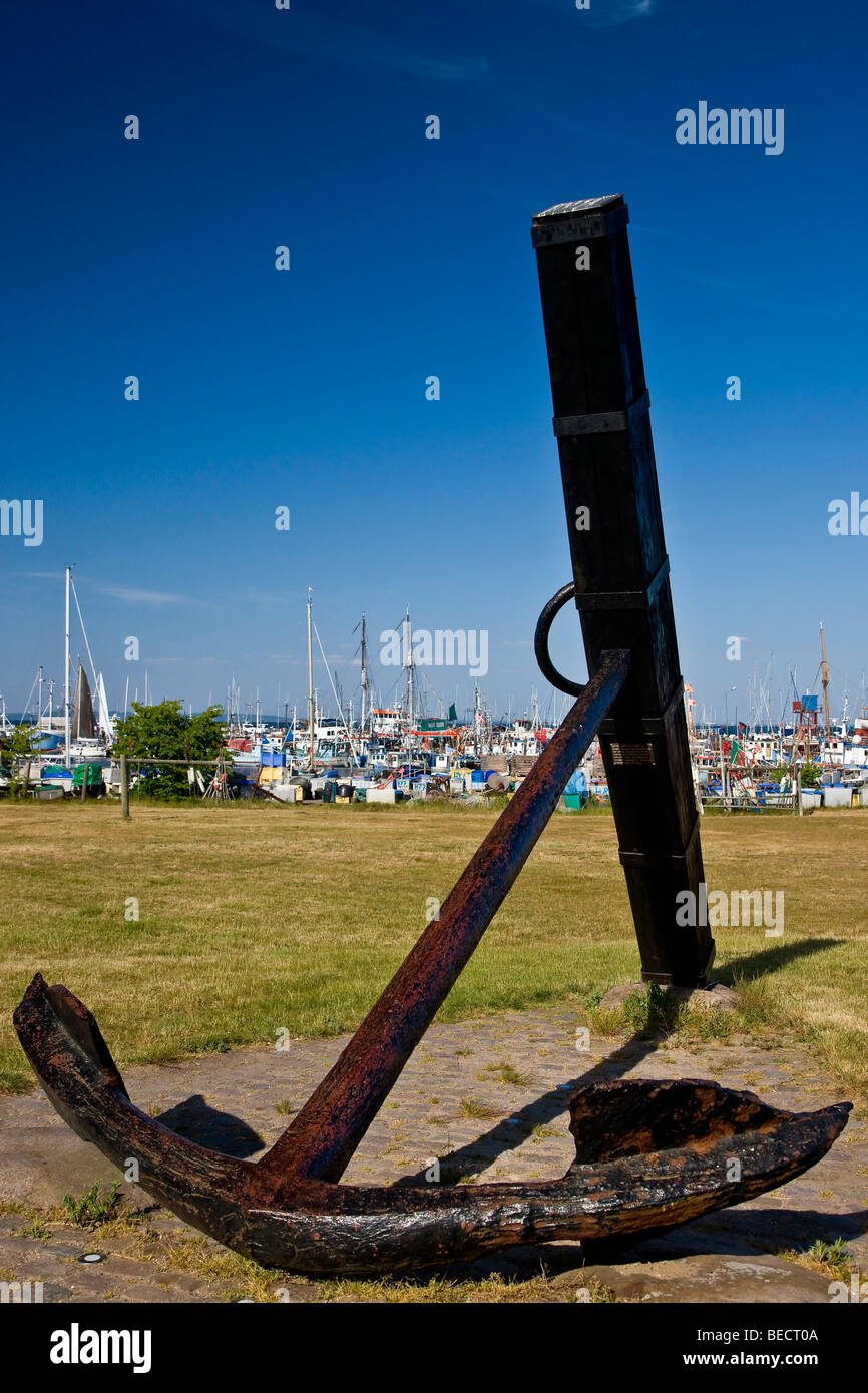 The anchor at Gilleleje harbour, Denmark Stock Photo