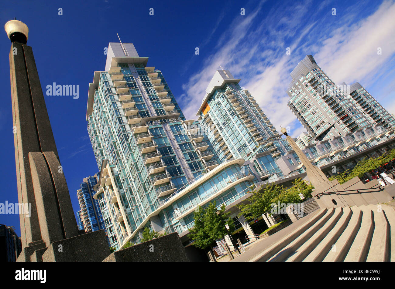 apartment buildings overlooking Coal Harbour Vancouver, British