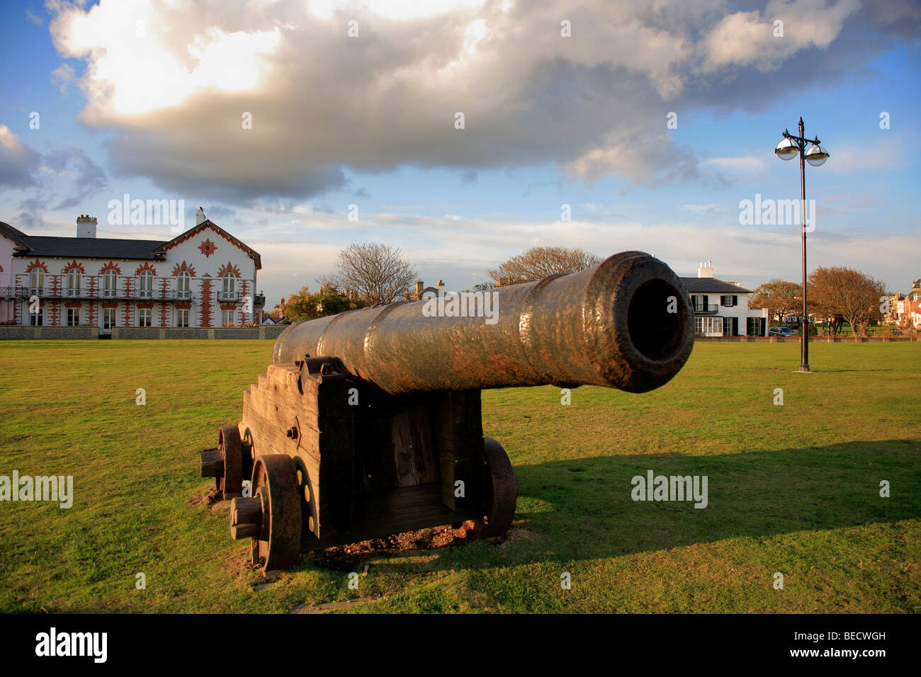 Row of Bronze Canons on Gun Hill St Edmunds Hill Southwold County