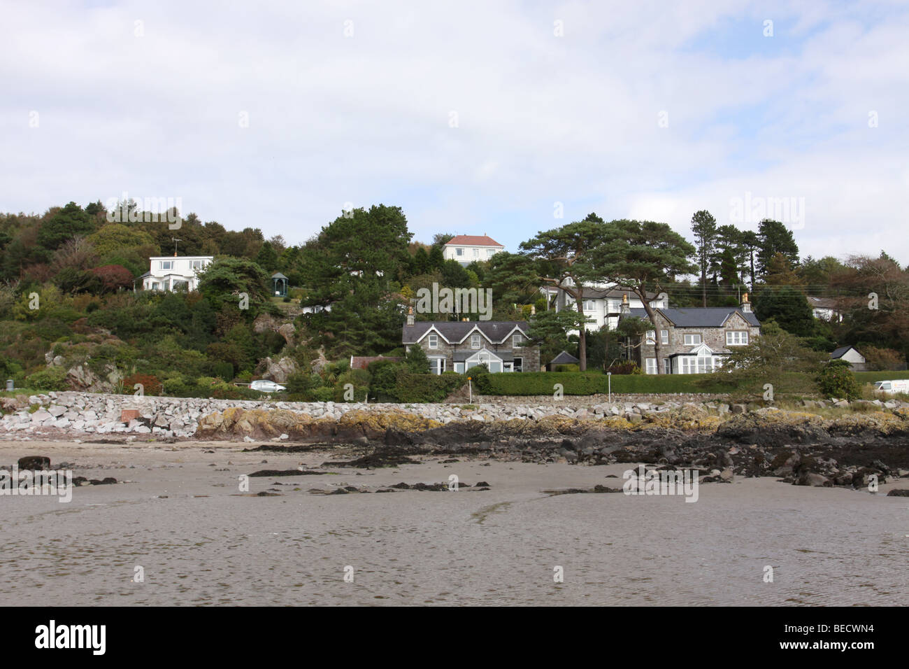 waterfront houses in Rockcliffe Scotland September 2009 Stock Photo Alamy