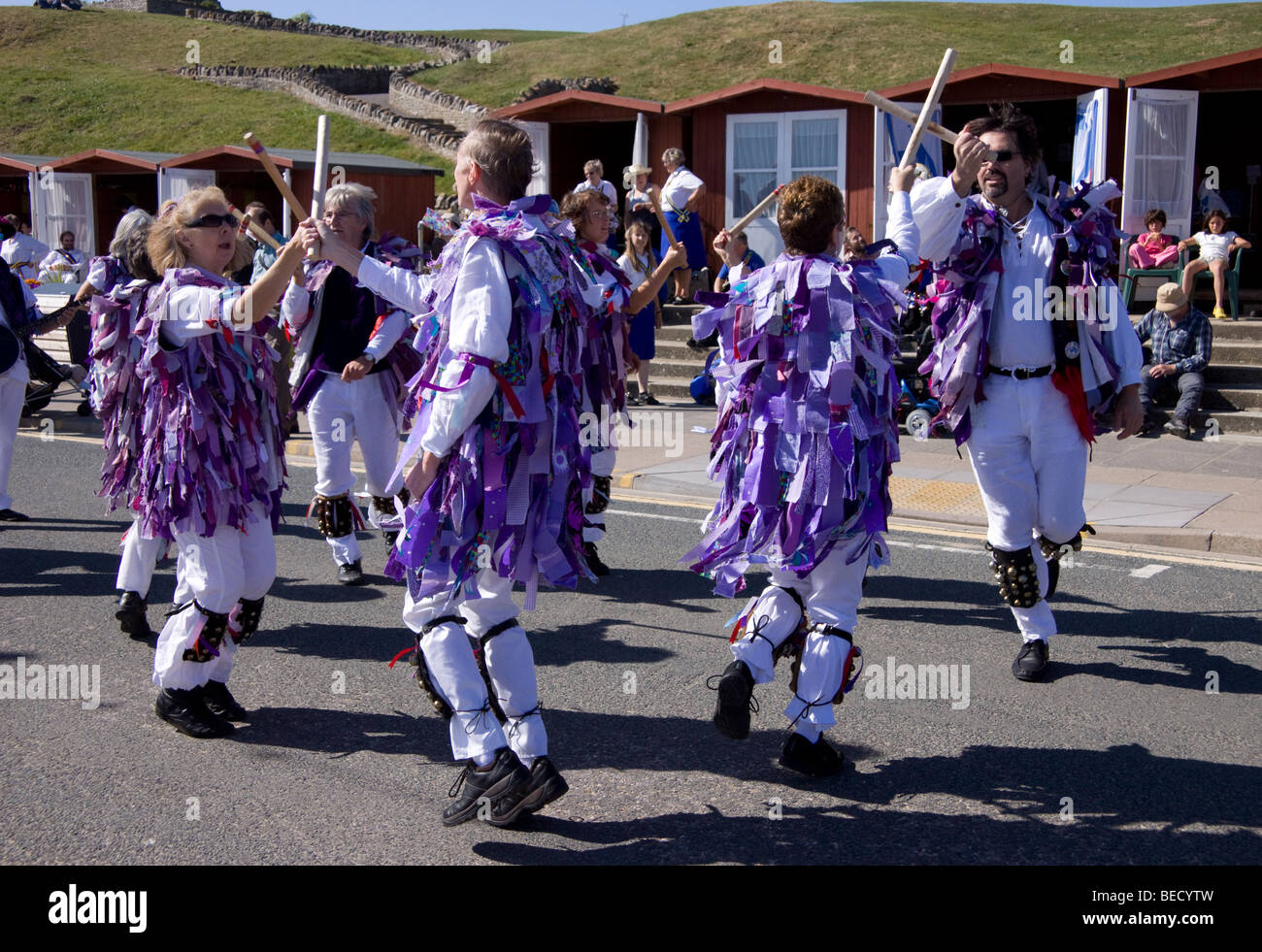 Morris Dancers  performing at the Swanage Folk Festival, , Dorset, 2009 Stock Photo