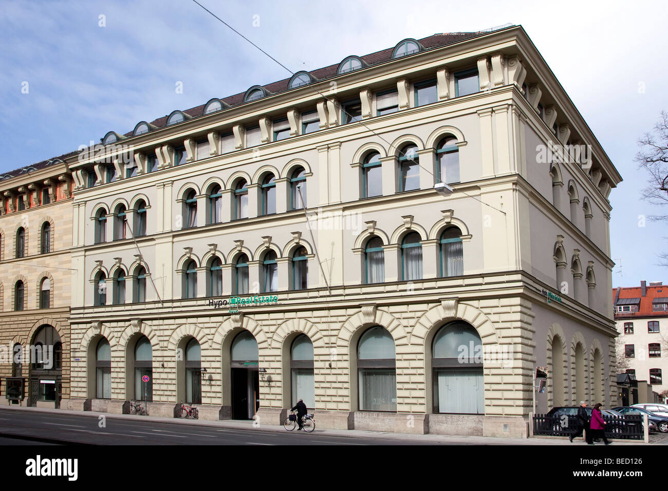 Headquarters of the Hypo Real Estate Bank AG, exterior view, Munich