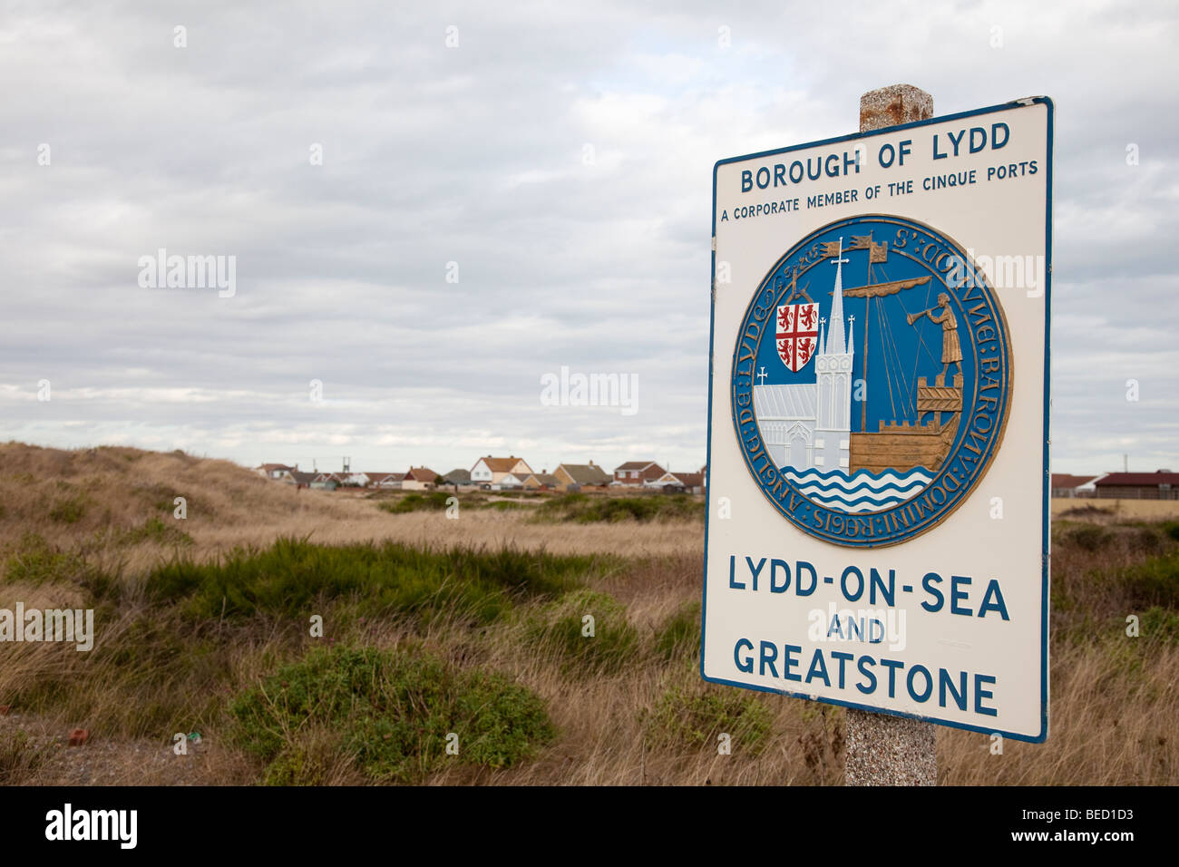 Village Sign, LyddonSea and Greatstone Kent UK Stock Photo Alamy