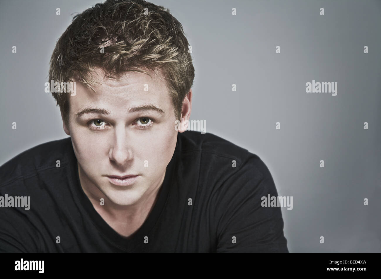 Close-up of a man staring Stock Photo