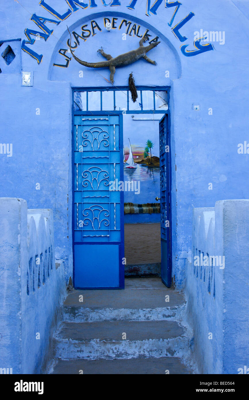 Doorway of Nubian house, Aswan, Egypt Stock Photo