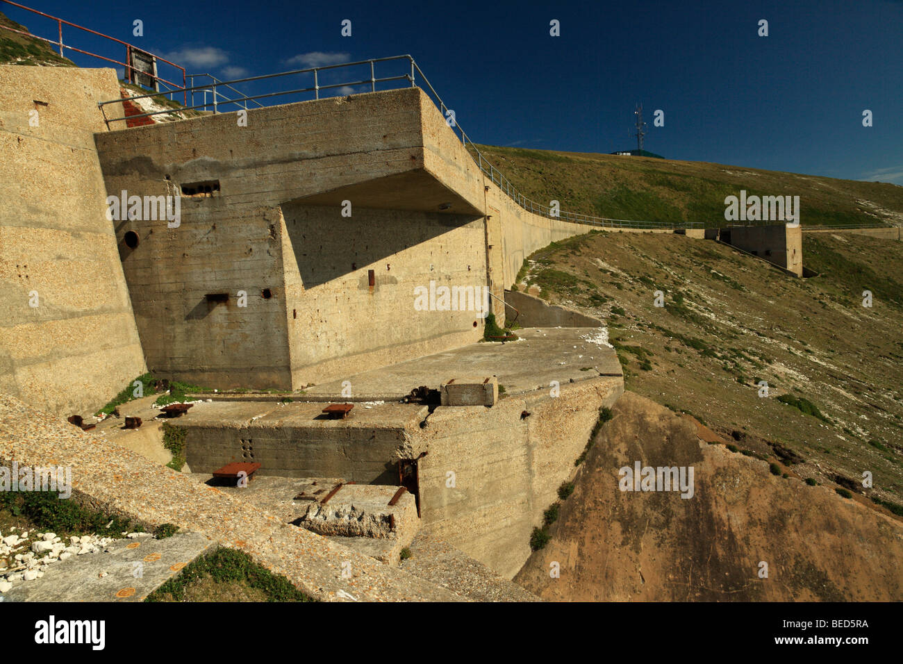 The High Down Rocket test site. The needles, Isle of Wight, England, UK. Stock Photo