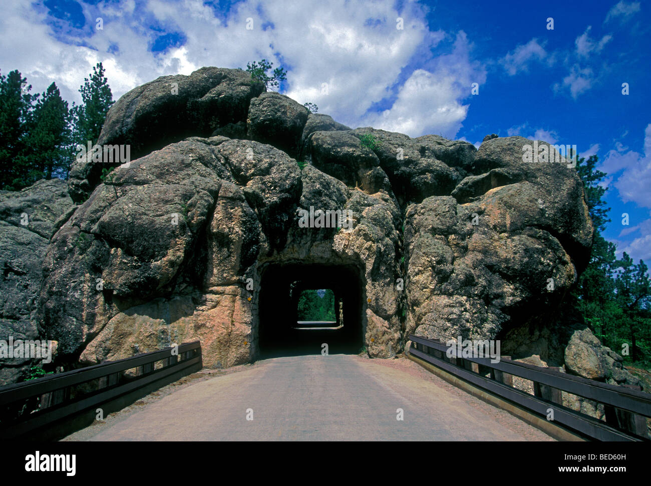 Tunnel, pigtail bridge, Iron Mountain Road, Loop Scenic Byway, Black