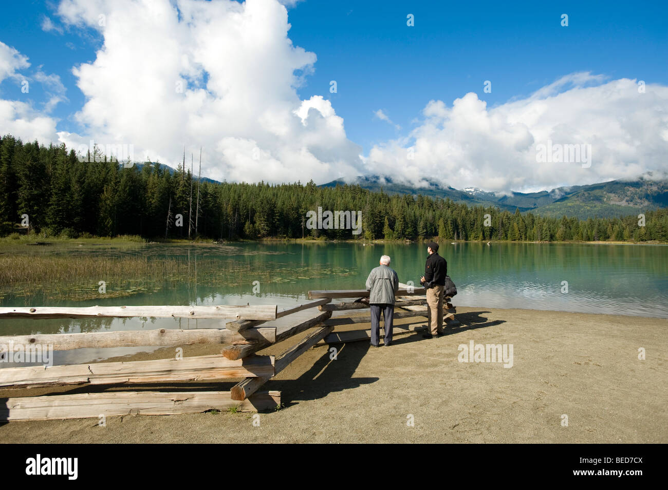 The Beach at Lost Lake Park. Whistler BC, Canada Stock Photo