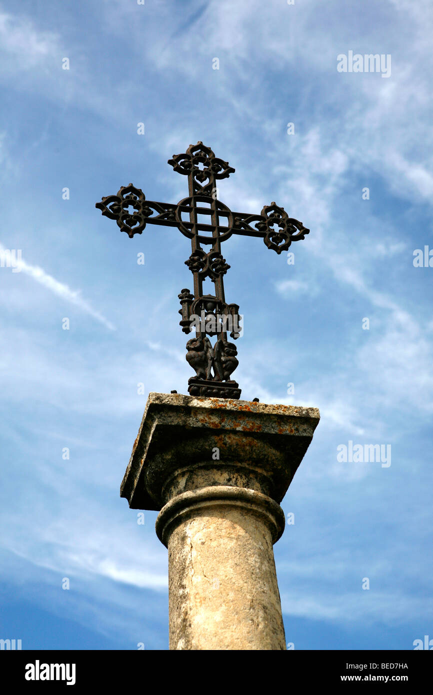 Wayside cross, Provence, France, Europe Stock Photo