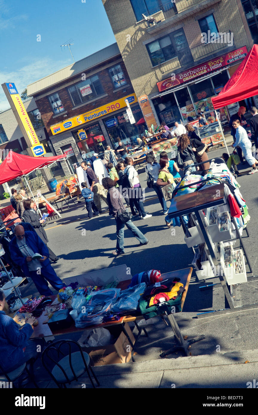 Street Fair Stalls In The Petit Maghreb Montreal Canada Stock Photo Alamy