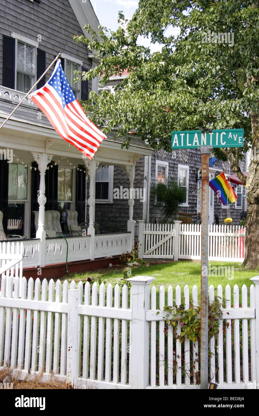 Atlantic Avenue houses, Provincetown, Cape Cod, Massachusetts, USA