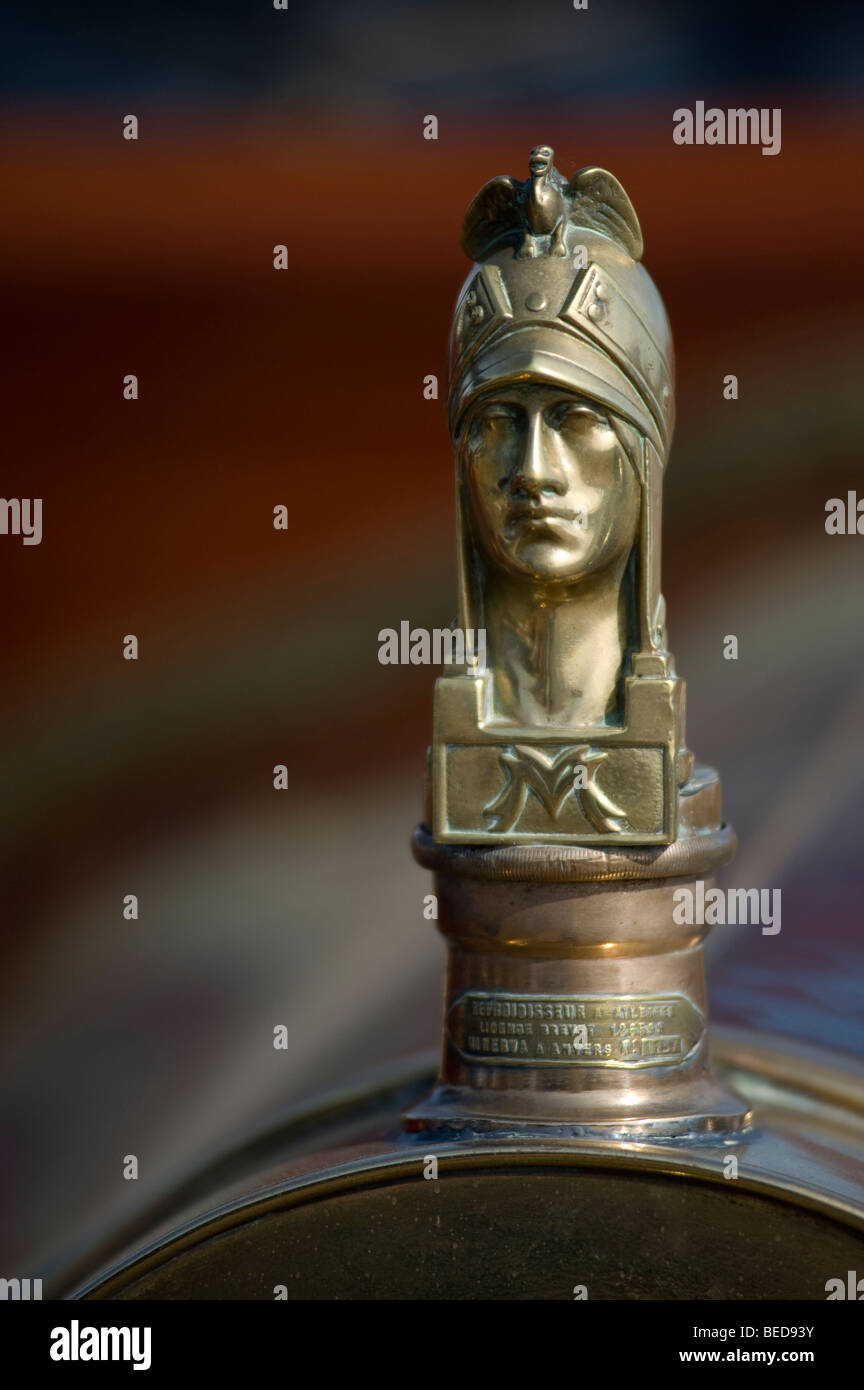 minerva classic car radiator cap mascotclassical Stock Photo