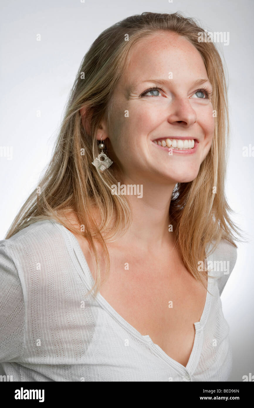 Happy energetic young woman hi-res stock photography and images - Alamy