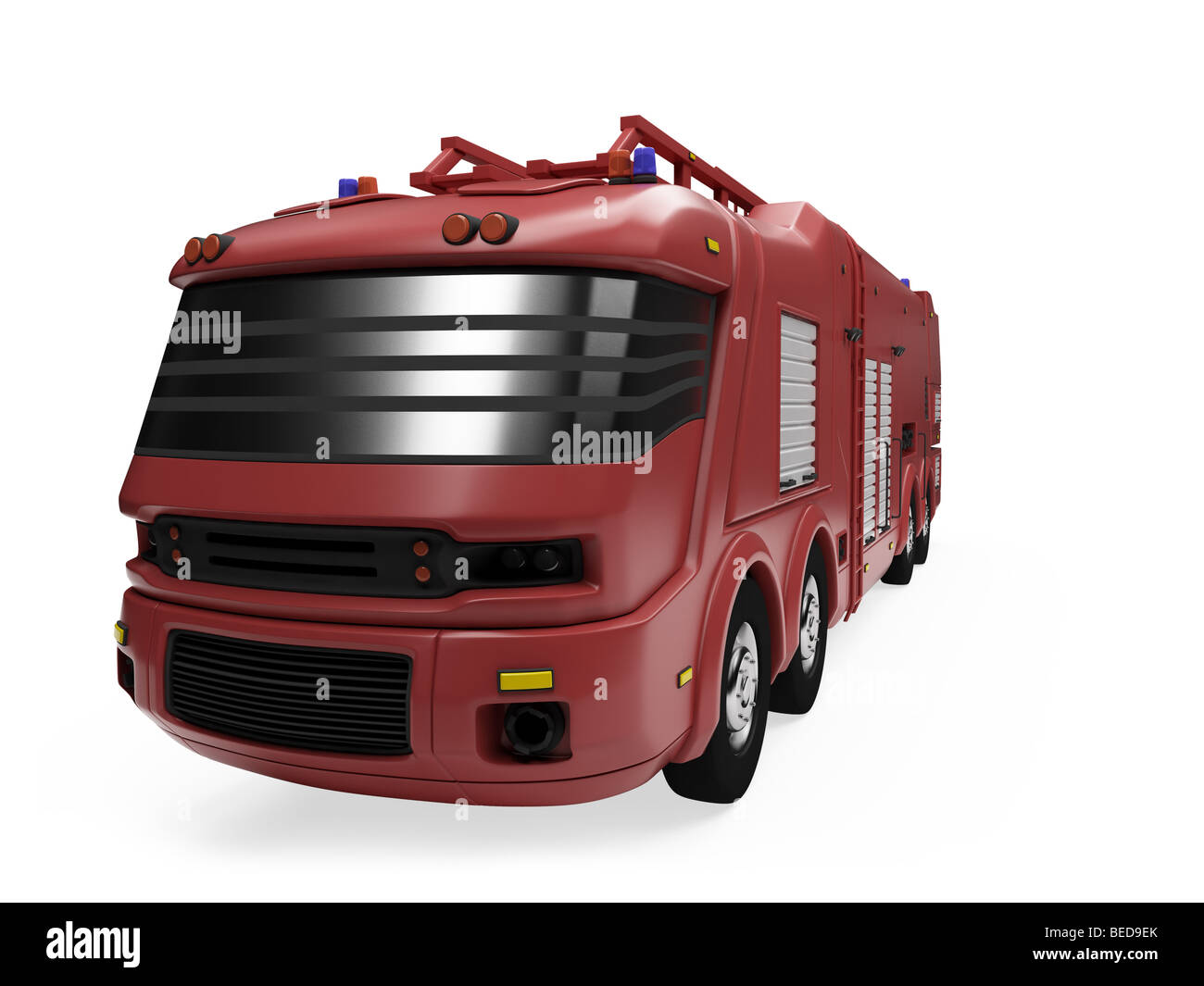 Isolated firetruck view Stock Photo - Alamy