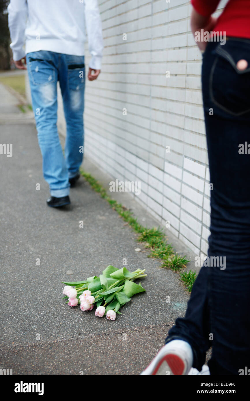 Teenage couple arguing Stock Photo