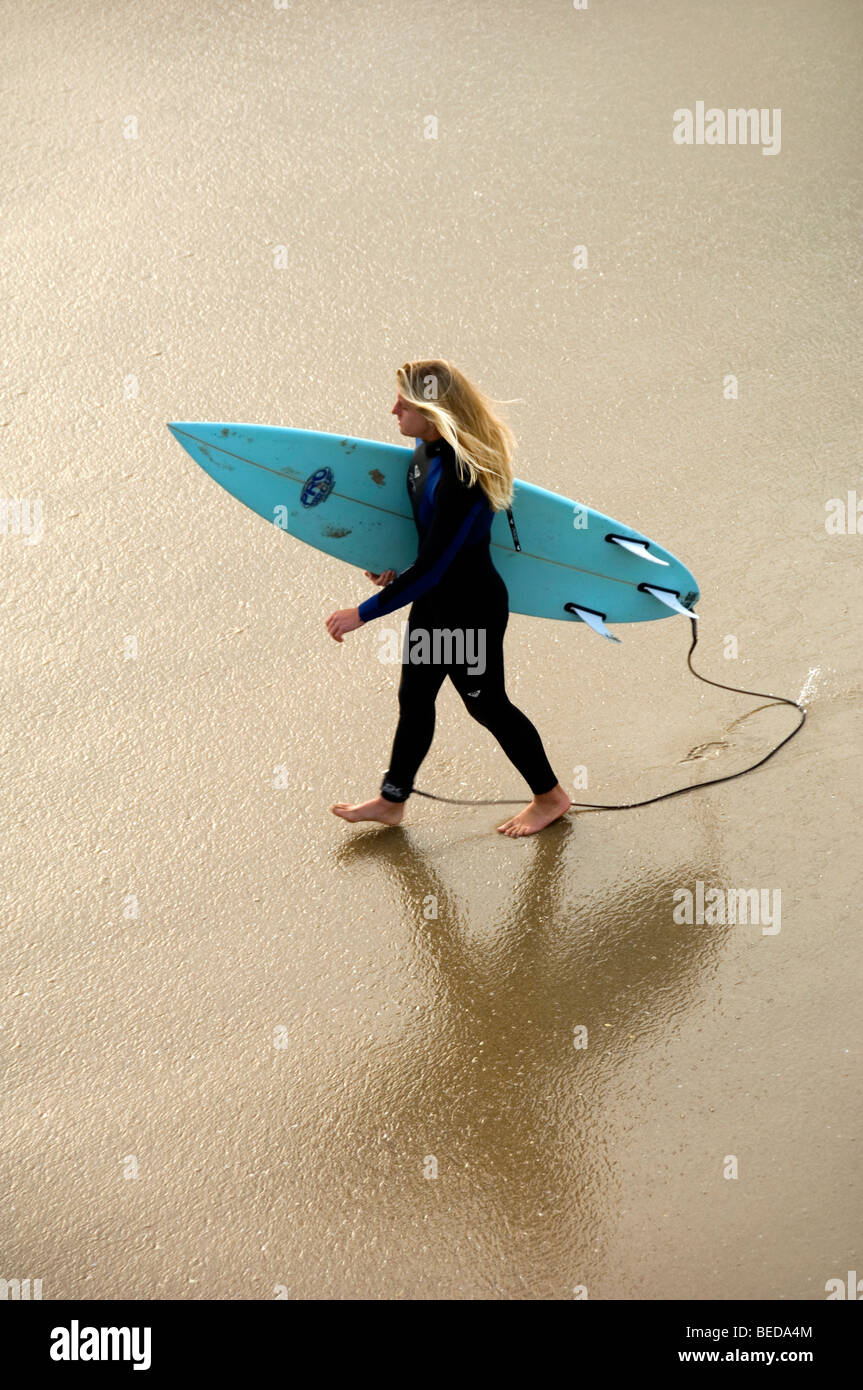 Surfer at Huntington Beach, CA Stock Photo