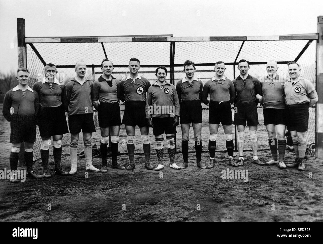 Soccer team, historic photograph, around 1922 Stock Photo
