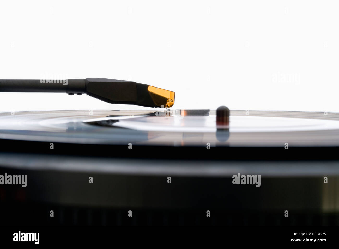 close up of an old vinyl record player on white background Stock Photo ...