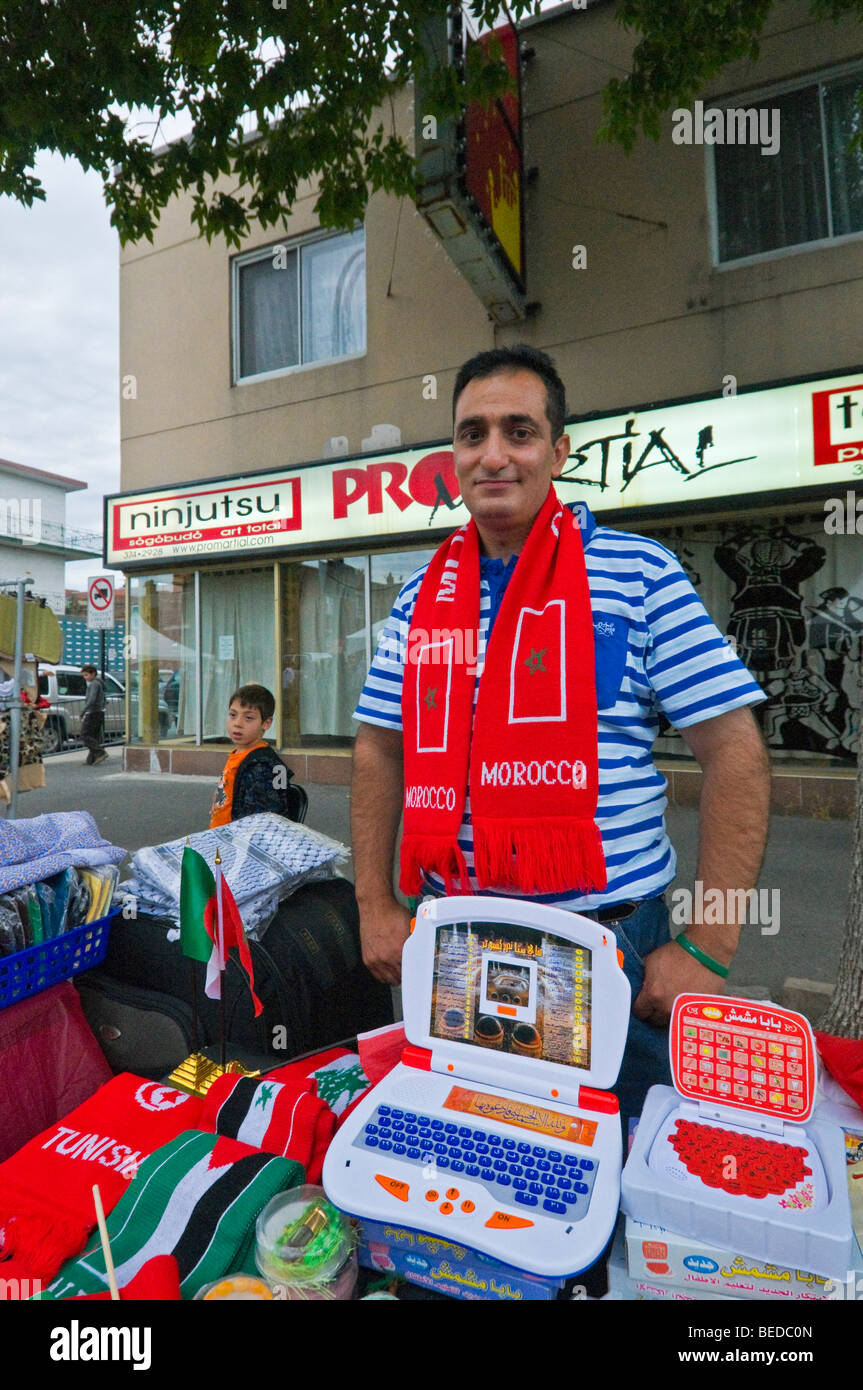 Street Fair Stalls In The Petit Maghreb Montreal Canada Stock Photo Alamy