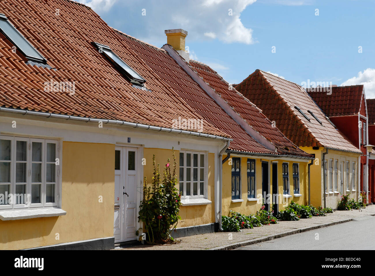 Village street, Saeby, Jutland, Denmark, Europe Stock Photo - Alamy