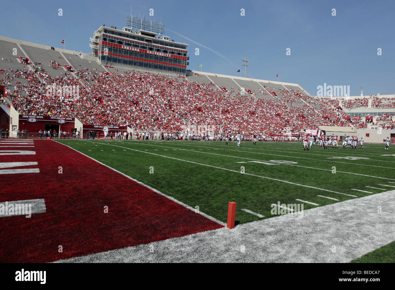 Indiana University Memorial Stadium During A Football Game Stock Photo indiana-university-memorial-stadium-during-a-football-game-stock-photo