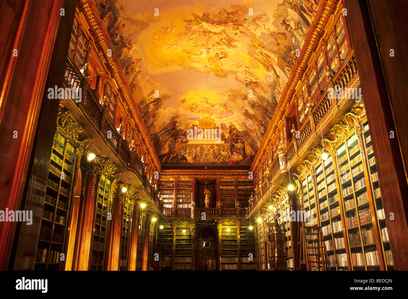 Philosophic hall of the library in the Strahov Monastery, Prague, Czechia, Europe Stock Photo